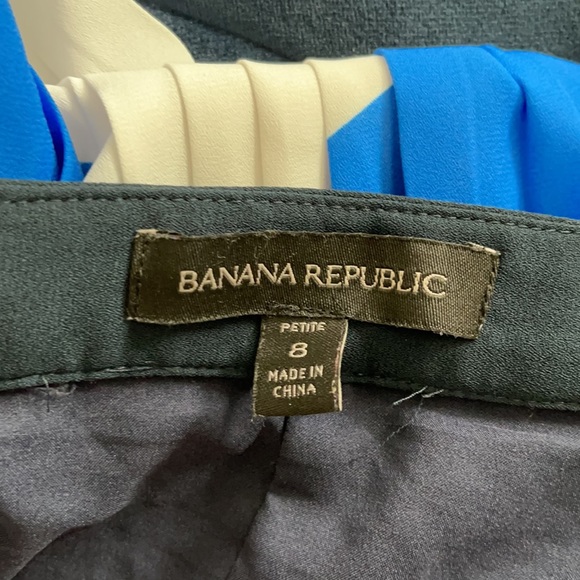 Banana Republic Pleated Blue and Black Midi Skirt - Picture 7 of 7